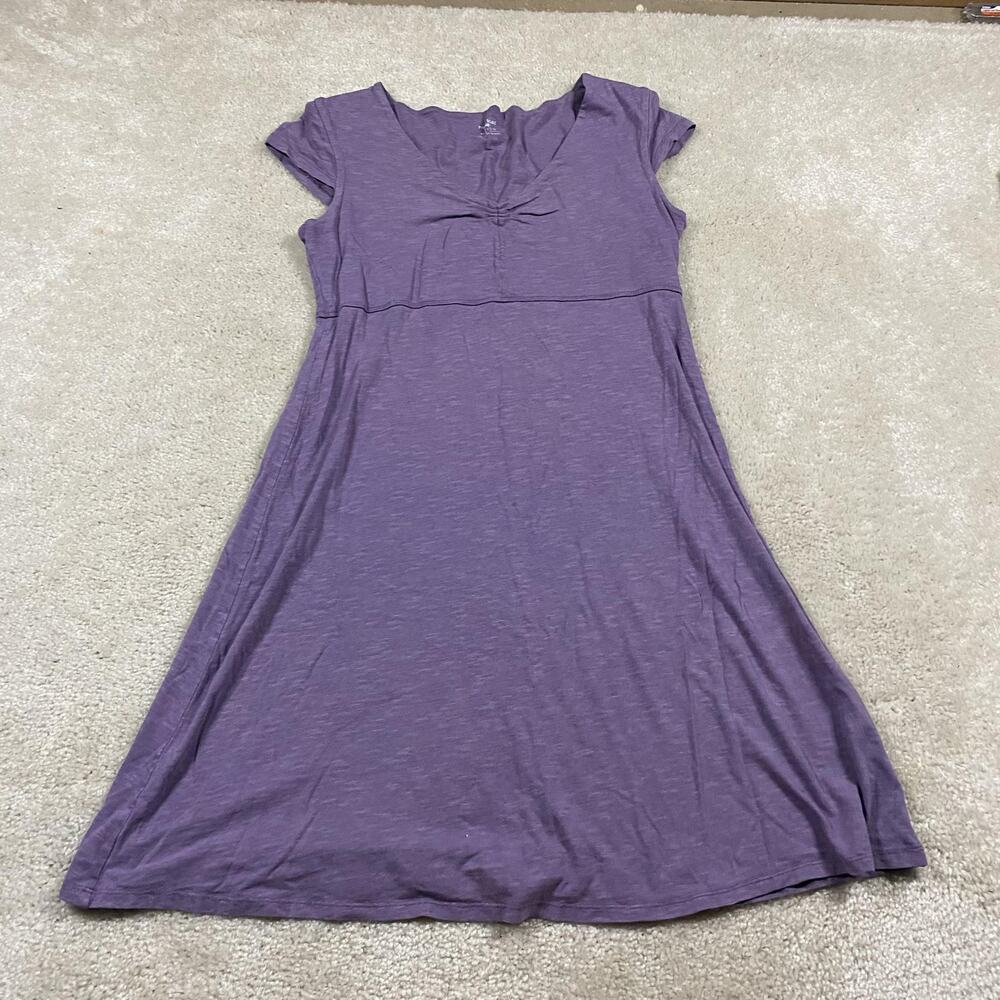 Horny Toad Dress Womens M Purple V Neck Cap Sleeve Empire Waist Travel Casual